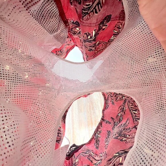 Vintage Style Quiksilver Red Palm Print Cotton Swim Trunks XL - Picture 9 of 9